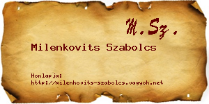 Milenkovits Szabolcs névjegykártya
